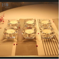 Pack 6 Square Mini Hole Crystal Candle Holders Wedding Centerpiece Dinner Decor 755082649127  392029524583